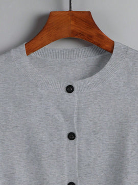Essnce cardigan suelto y casual de mujer de un solo abotonado, de color liso, manga larga, para otono/invierno