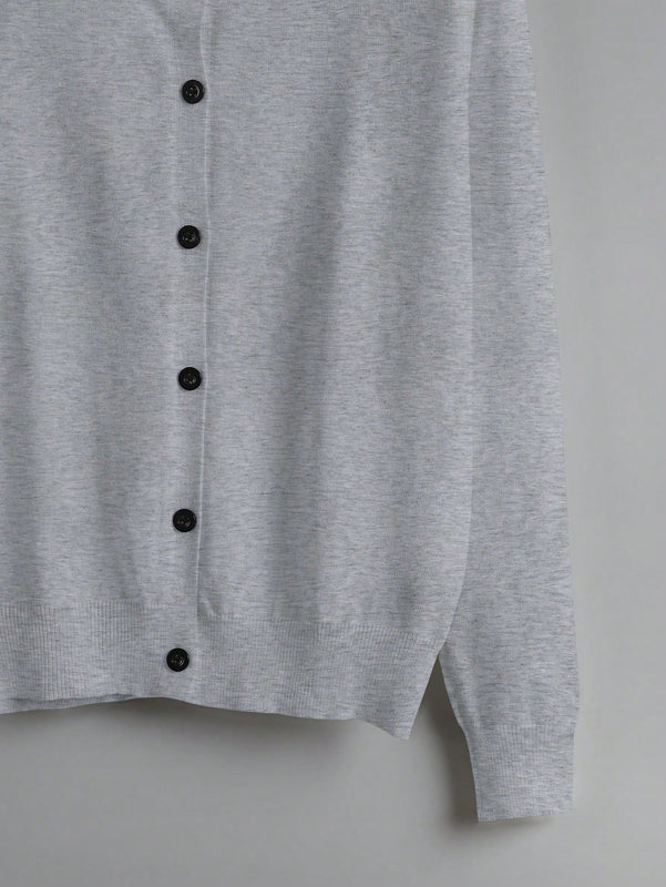 Essnce cardigan suelto y casual de mujer de un solo abotonado, de color liso, manga larga, para otono/invierno