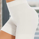 Pantalones cortos de ciclista de cintura ancha solidos, calzoncillos tipo boxer lisos y sin costuras para falda inferior, pantalones cortos con ajuste delgado