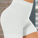 Pantalones cortos de ciclista de cintura ancha solidos, calzoncillos tipo boxer lisos y sin costuras para falda inferior, pantalones cortos con ajuste delgado