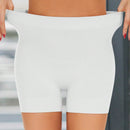 Pantalones cortos de ciclista de cintura ancha solidos, calzoncillos tipo boxer lisos y sin costuras para falda inferior, pantalones cortos con ajuste delgado