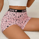Boxer shorts comodos con estampado de calavera linda y banda con letra