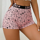 Boxer shorts comodos con estampado de calavera linda y banda con letra