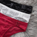3 piezas/set bragas ajustables para mujeres con diseno romantico y ribete de encaje sexy
