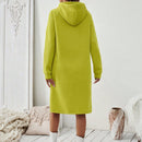 Essnce 1 pieza vestido-sudadera con capucha de felpa de manga larga con cordon de mujer, casual, para otono/invierno