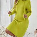 Essnce 1 pieza vestido-sudadera con capucha de felpa de manga larga con cordon de mujer, casual, para otono/invierno