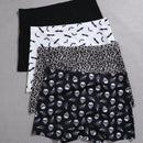Set de 4 boxers de mujer de cintura alta comodos con estampado de calaveras para halloween