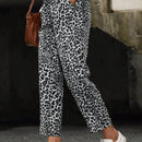 Emery rose pantalones largos casuales rectos y sueltos con cintura elastica, bolsillos y estampado de tenido anudado para mujer