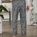 Emery rose pantalones largos casuales rectos y sueltos con cintura elastica, bolsillos y estampado de tenido anudado para mujer