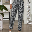 Emery rose pantalones largos casuales rectos y sueltos con cintura elastica, bolsillos y estampado de tenido anudado para mujer