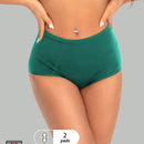 1 pieza bragas de alto de cintura absorbentes y a prueba de fugas en color negro para mujeres, ropa interior menstrual con ajuste elastico y comodo