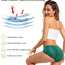 1 pieza bragas de alto de cintura absorbentes y a prueba de fugas en color negro para mujeres, ropa interior menstrual con ajuste elastico y comodo