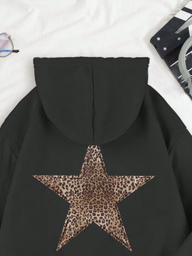 Ezwear sudadera con capucha casual de manga larga con estampado de pentagrama