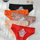 Dorsu 5 piezas bragas de encaje sexy para mujer de tiro medio, ropa interior sin costuras de encaje blanco comodo