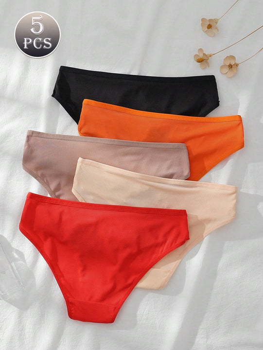 Dorsu 5 piezas bragas de encaje sexy para mujer de tiro medio, ropa interior sin costuras de encaje blanco comodo