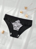 Dorsu 5 piezas bragas de encaje sexy para mujer de tiro medio, ropa interior sin costuras de encaje blanco comodo