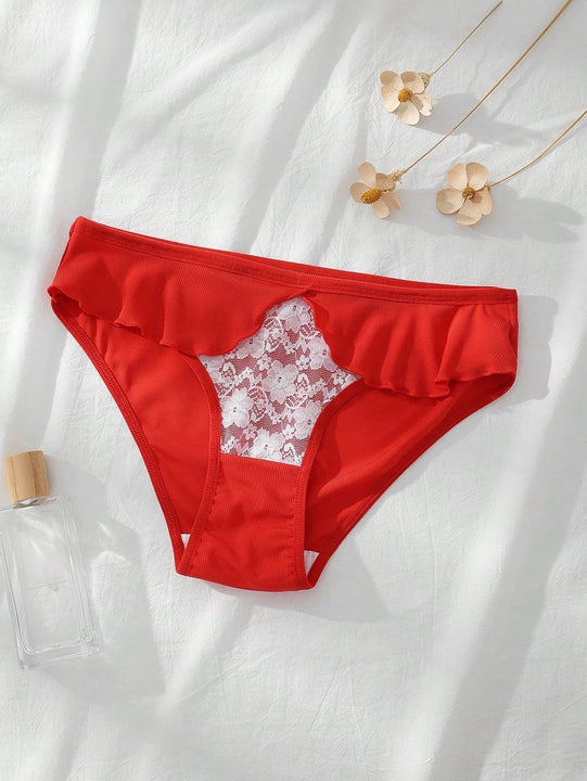 Dorsu 5 piezas bragas de encaje sexy para mujer de tiro medio, ropa interior sin costuras de encaje blanco comodo