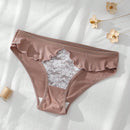 Dorsu 5 piezas bragas de encaje sexy para mujer de tiro medio, ropa interior sin costuras de encaje blanco comodo