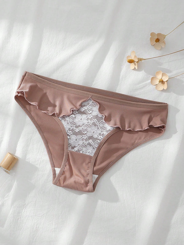 Dorsu 5 piezas bragas de encaje sexy para mujer de tiro medio, ropa interior sin costuras de encaje blanco comodo
