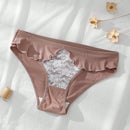 Dorsu 5 piezas bragas de encaje sexy para mujer de tiro medio, ropa interior sin costuras de encaje blanco comodo