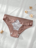 Dorsu 5 piezas bragas de encaje sexy para mujer de tiro medio, ropa interior sin costuras de encaje blanco comodo