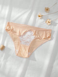 Dorsu 5 piezas bragas de encaje sexy para mujer de tiro medio, ropa interior sin costuras de encaje blanco comodo
