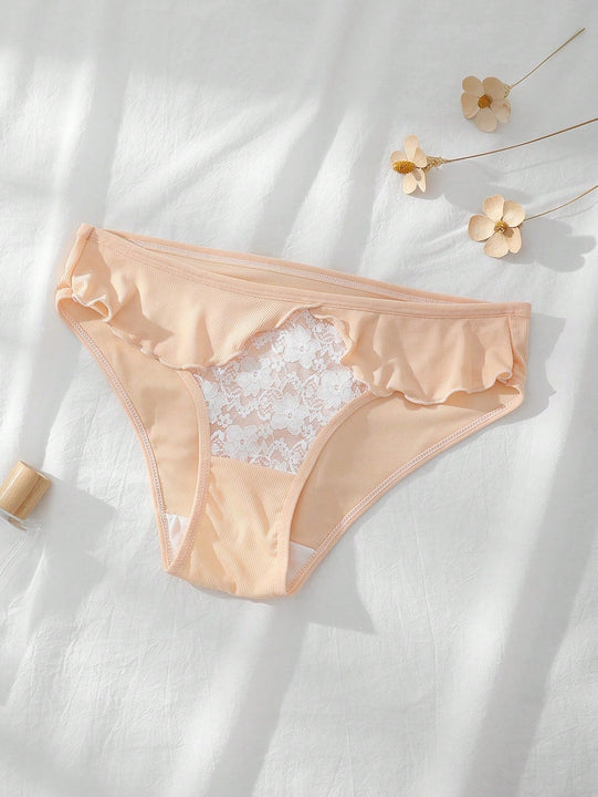 Dorsu 5 piezas bragas de encaje sexy para mujer de tiro medio, ropa interior sin costuras de encaje blanco comodo