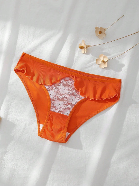 Dorsu 5 piezas bragas de encaje sexy para mujer de tiro medio, ropa interior sin costuras de encaje blanco comodo