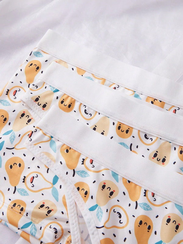 3 piezas/conjunto de bragas sin costuras sexys, calzoncillos simples y casuales de cintura baja, ropa interior femenina con estampado lindo y comoda