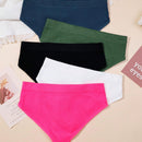 Set de 5 bragas basicas sin costuras, de cintura baja, comodas y transpirables con costilla para mujeres