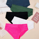 Set de 5 bragas basicas sin costuras, de cintura baja, comodas y transpirables con costilla para mujeres