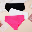 Set de 5 bragas basicas sin costuras, de cintura baja, comodas y transpirables con costilla para mujeres