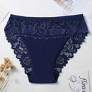 Set de 5 pantaletas de algodon con encaje en la cintura, parche y diseno transpirable y comodo con adorno de encaje