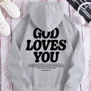 Ezwear sudadera con capucha de forro polar con estampado de lema casual para mujer, otono/invierno