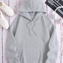Ezwear sudadera con capucha de forro polar con estampado de lema casual para mujer, otono/invierno