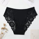 Set de 5 bragas/pantis de algodon comodos y transpirables con aplicaciones de encaje para mujeres
