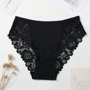 Set de 5 bragas/pantis de algodon comodos y transpirables con aplicaciones de encaje para mujeres