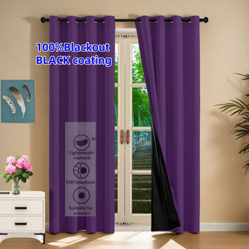 1pc Cortina Opaca de Lujo para Puerta - Color Sólido Intenso con Ojales en la Parte Superior, Diseño de Privacidad Completa para Dormitorio, Sala de Estar, Decoración de Oficina