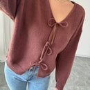 Prive blusa casual de manga larga con amarres delanteros para mujer, para uso diario