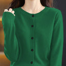 Essnce cardigan suelto y casual de mujer de un solo abotonado, de color liso, manga larga, para otono/invierno