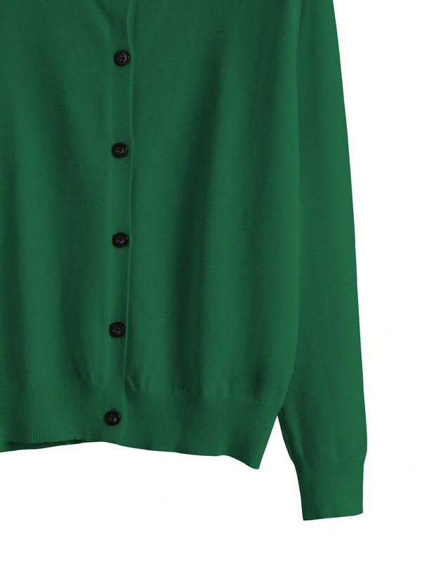Essnce cardigan suelto y casual de mujer de un solo abotonado, de color liso, manga larga, para otono/invierno