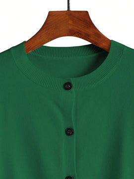 Essnce cardigan suelto y casual de mujer de un solo abotonado, de color liso, manga larga, para otono/invierno