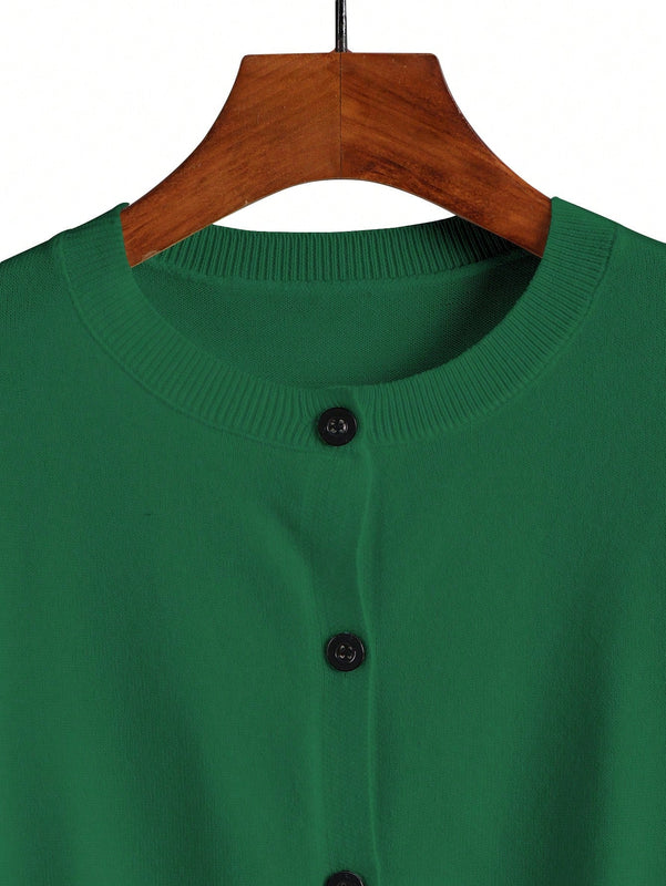 Essnce cardigan suelto y casual de mujer de un solo abotonado, de color liso, manga larga, para otono/invierno
