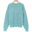Nuevo cardigan de punto de manga larga informal con cuello en v y abotonado, color negro, para mujeres, adecuado como prenda de abrigo, estilo otono/invierno 2024