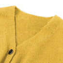 Nuevo cardigan de punto de manga larga informal con cuello en v y abotonado, color negro, para mujeres, adecuado como prenda de abrigo, estilo otono/invierno 2024