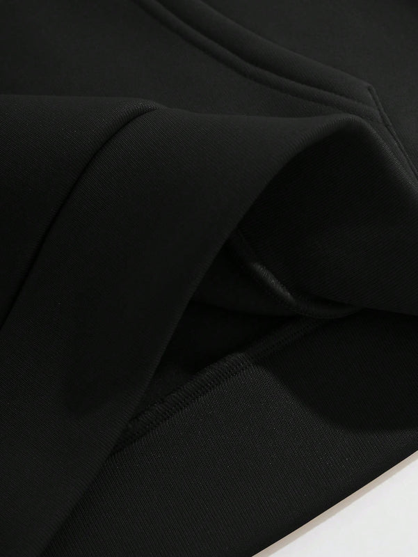 Lune sudadera con capucha informal para mujer con estampado de letra y pata de perro, para otono/invierno