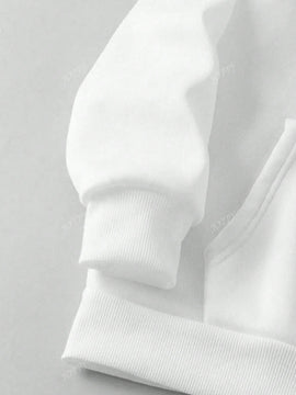 Sudadera con capucha de mujer con estampado de eslogan y hombros caidos