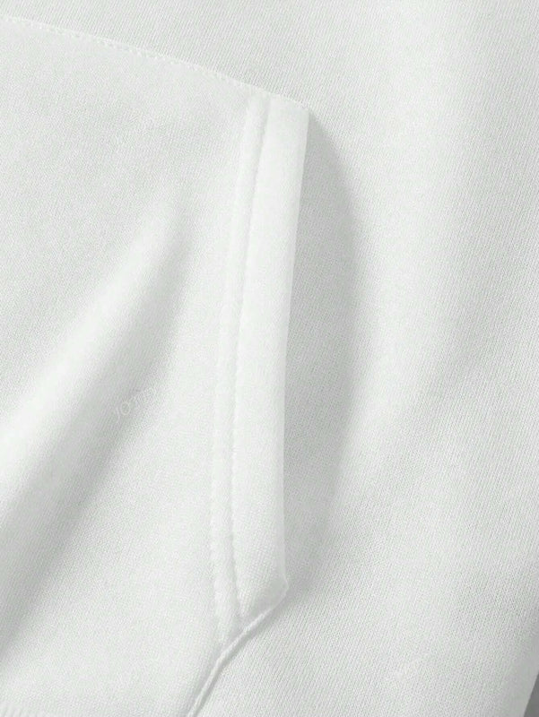 Sudadera con capucha negra holgada de mujer con estampado de lema, hombros caidos y cordon, primavera y otono