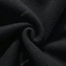 Sudadera con capucha negra holgada de mujer con estampado de lema, hombros caidos y cordon, primavera y otono