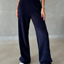 Pantalones anchos de unicolor para mujeres